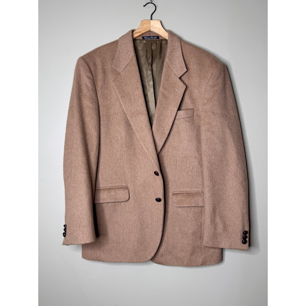 Tailors Row by Deansgate Mens 40R Pure Camel Hair Blazer Sport Coat Tan Italy